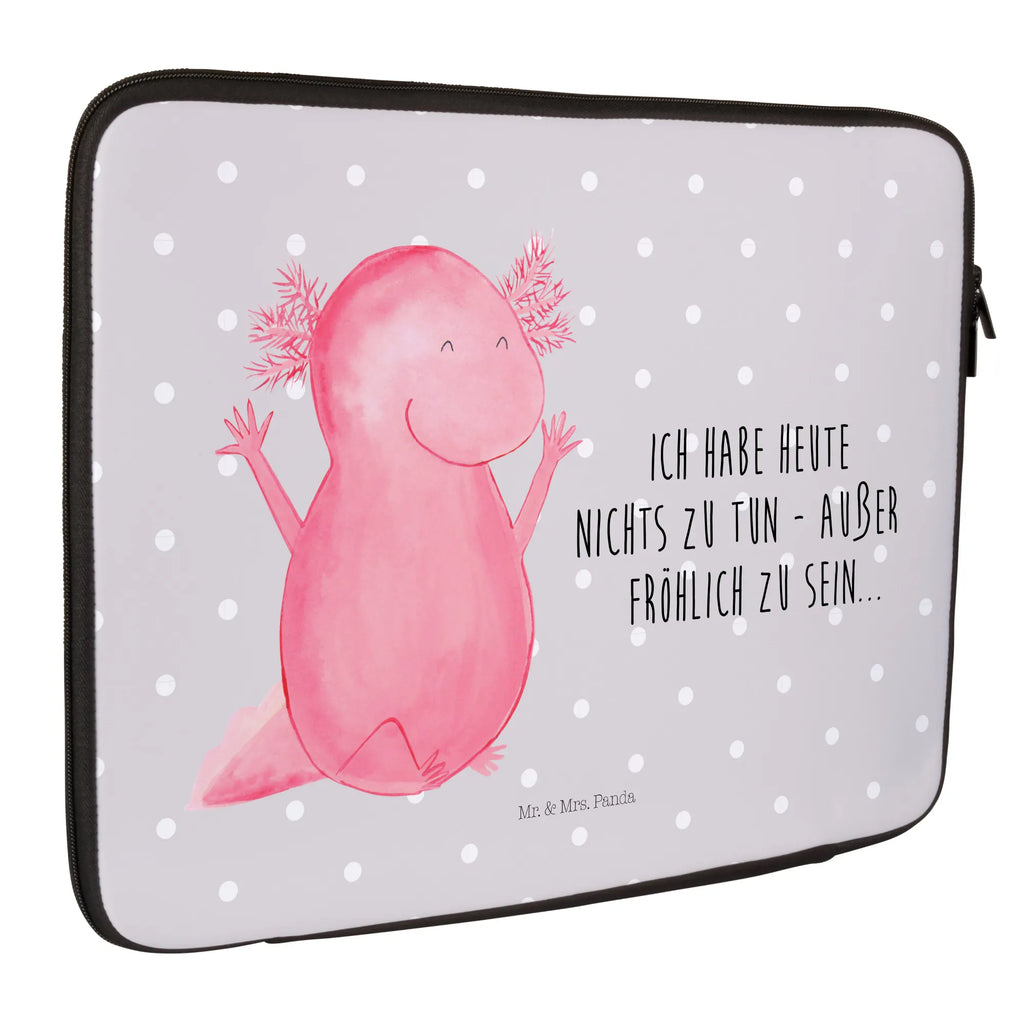 Notebook Tasche Axolotl Hurra Notebook Tasche, Laptop, Computertasche, Tasche, Notebook-Tasche, Notebook-Reisehülle, Notebook Schutz, Axolotl, Molch, Axolot, Schwanzlurch, Lurch, Lurche, fröhlich, Spaß, Freude, Motivation, Zufriedenheit