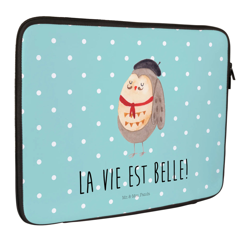 Notebook Tasche Eule Frankreich Notebook Tasche, Laptop, Computertasche, Tasche, Notebook-Tasche, Notebook-Reisehülle, Notebook Schutz, Eule, Eulen, Eule Deko, Owl, hibou, La vie est belle, das Leben ist schön, Spruch schön, Spruch Französisch, Frankreich