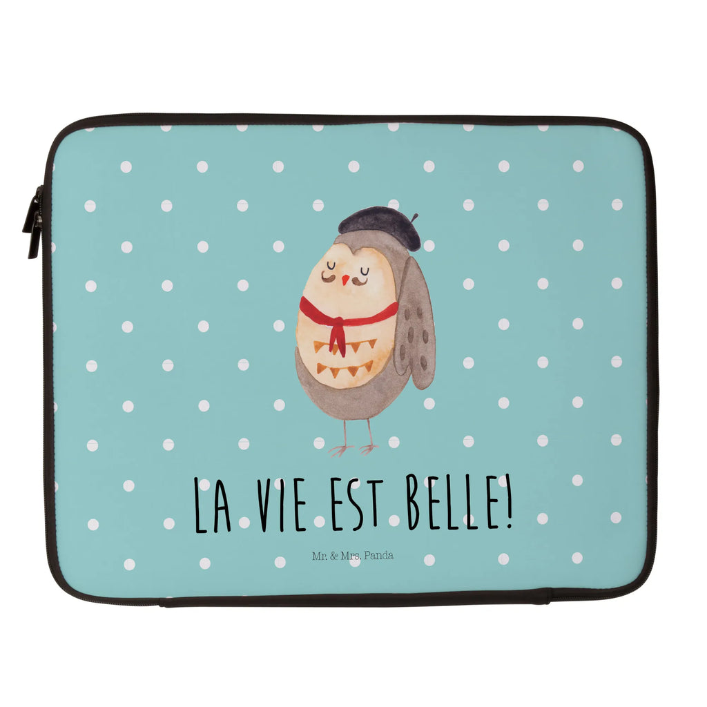 Notebook Tasche Eule Frankreich Notebook Tasche, Laptop, Computertasche, Tasche, Notebook-Tasche, Notebook-Reisehülle, Notebook Schutz, Eule, Eulen, Eule Deko, Owl, hibou, La vie est belle, das Leben ist schön, Spruch schön, Spruch Französisch, Frankreich