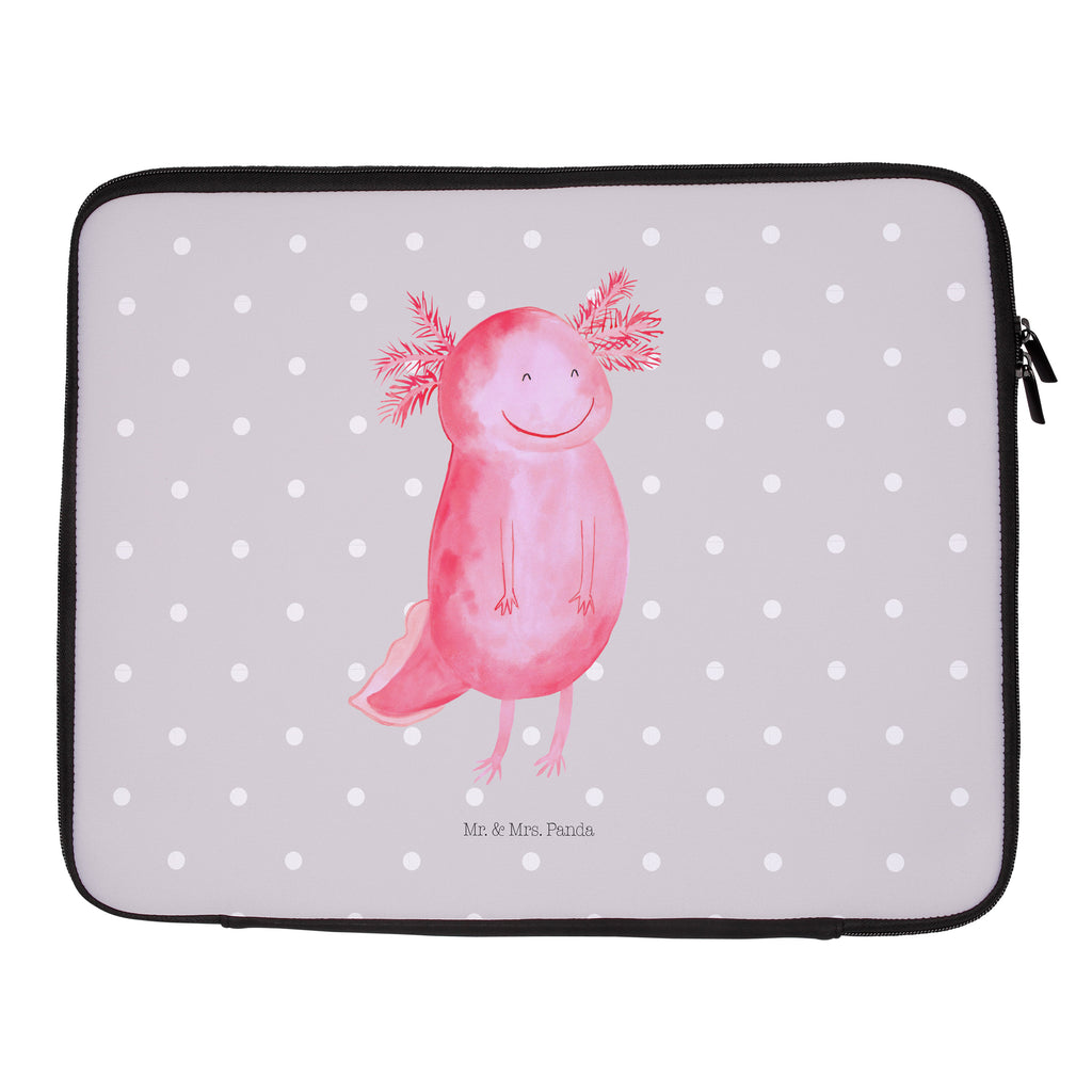 Notebook Tasche Axolotl Glücklich Notebook Tasche, Laptop, Computertasche, Tasche, Notebook-Tasche, Notebook-Reisehülle, Notebook Schutz, Axolotl, Molch, Axolot, Schwanzlurch, Lurch, Lurche, Motivation, gute Laune