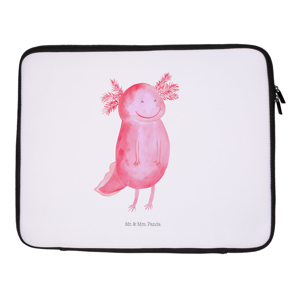 Notebook Tasche Axolotl Glücklich Notebook Tasche, Laptop, Computertasche, Tasche, Notebook-Tasche, Notebook-Reisehülle, Notebook Schutz, Axolotl, Molch, Axolot, Schwanzlurch, Lurch, Lurche, Motivation, gute Laune