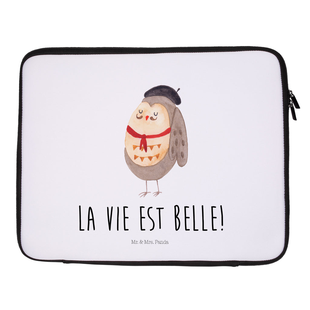 Notebook Tasche Eule Frankreich Notebook Tasche, Laptop, Computertasche, Tasche, Notebook-Tasche, Notebook-Reisehülle, Notebook Schutz, Eule, Eulen, Eule Deko, Owl, hibou, La vie est belle, das Leben ist schön, Spruch schön, Spruch Französisch, Frankreich