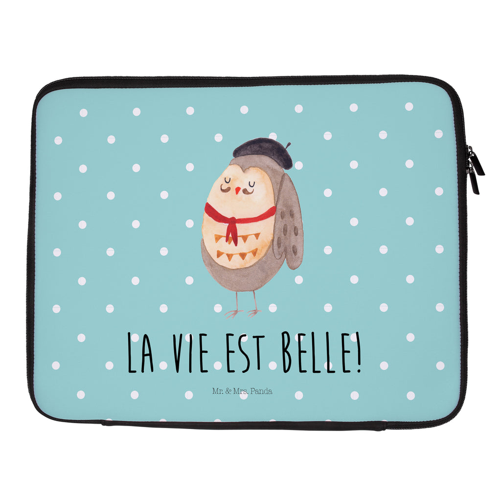 Notebook Tasche Eule Frankreich Notebook Tasche, Laptop, Computertasche, Tasche, Notebook-Tasche, Notebook-Reisehülle, Notebook Schutz, Eule, Eulen, Eule Deko, Owl, hibou, La vie est belle, das Leben ist schön, Spruch schön, Spruch Französisch, Frankreich