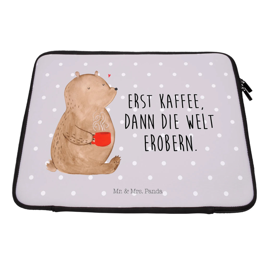 Notebook Tasche Bär Kaffee Notebook Tasche, Laptop, Computertasche, Tasche, Notebook-Tasche, Notebook-Reisehülle, Notebook Schutz, Bär, Teddy, Teddybär, Kaffee, Coffee, Bären, guten Morgen, Morgenroutine, Welt erobern, Welt retten, Motivation