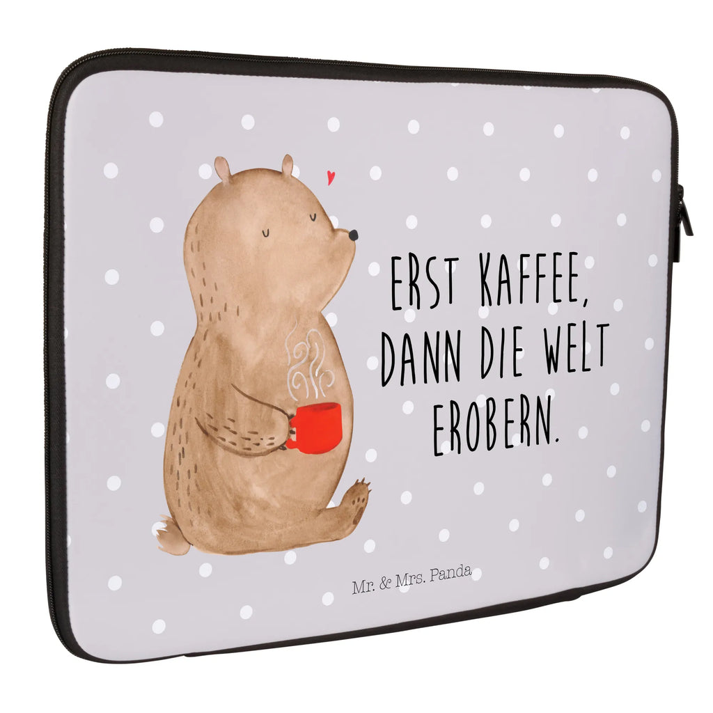 Notebook Tasche Bär Kaffee Notebook Tasche, Laptop, Computertasche, Tasche, Notebook-Tasche, Notebook-Reisehülle, Notebook Schutz, Bär, Teddy, Teddybär, Kaffee, Coffee, Bären, guten Morgen, Morgenroutine, Welt erobern, Welt retten, Motivation