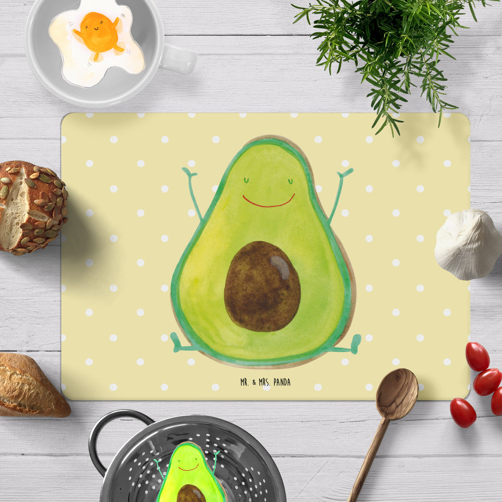 Tischset Avocado Happy Tischset, Tischuntersetzer, Platzset, Tischsets abwaschbar, Tischunterlage, Avocado, Veggie, Vegan, Gesund, Chaos