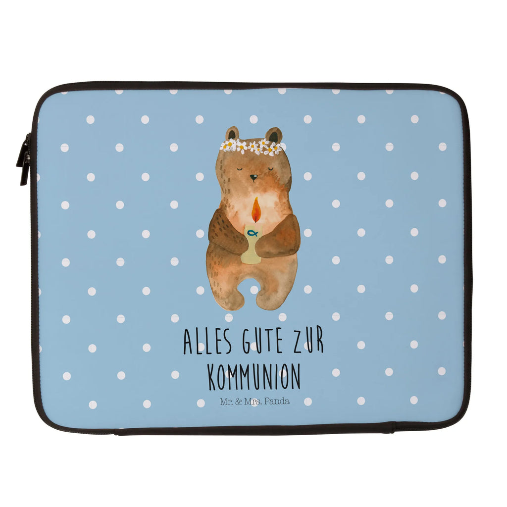 Notebook Tasche Bär Kommunion Notebook Tasche, Laptop, Computertasche, Tasche, Notebook-Tasche, Notebook-Reisehülle, Notebook Schutz, Bär, Teddy, Teddybär, Kommunion, Gottes Segen, Taufkerze, katholisch