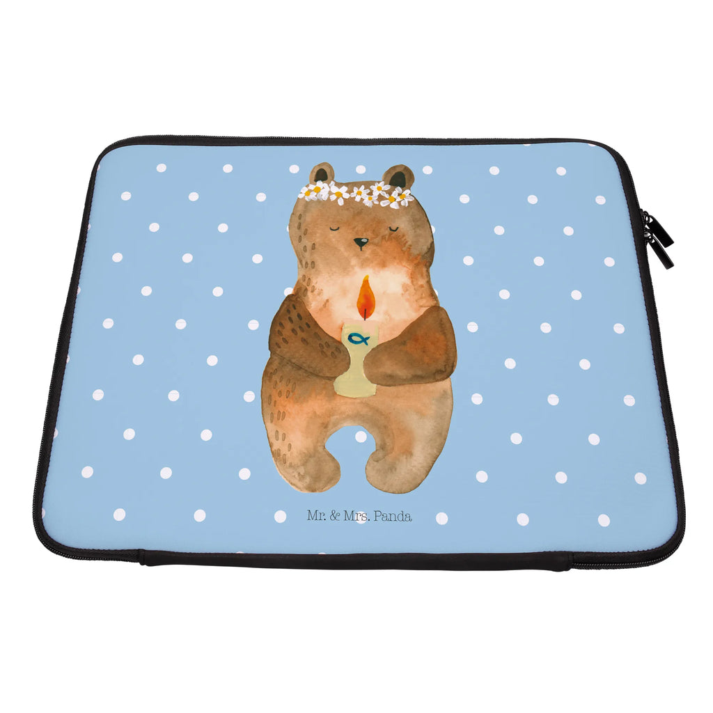 Notebook Tasche Bär Kommunion Notebook Tasche, Laptop, Computertasche, Tasche, Notebook-Tasche, Notebook-Reisehülle, Notebook Schutz, Bär, Teddy, Teddybär, Kommunion, Gottes Segen, Taufkerze, katholisch