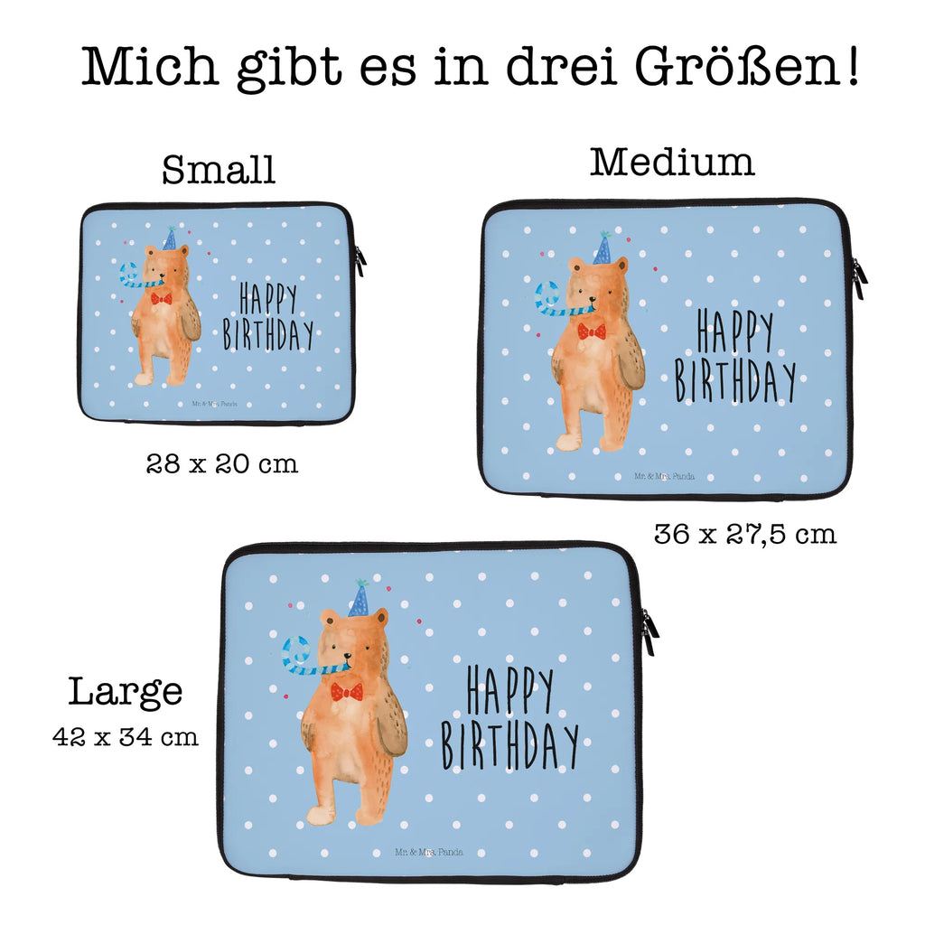 Notebook Tasche Bär Geburtstag Notebook Tasche, Laptop, Computertasche, Tasche, Notebook-Tasche, Notebook-Reisehülle, Notebook Schutz, Bär, Teddy, Teddybär, Happy Birthday, Alles Gute, Glückwunsch, Geburtstag