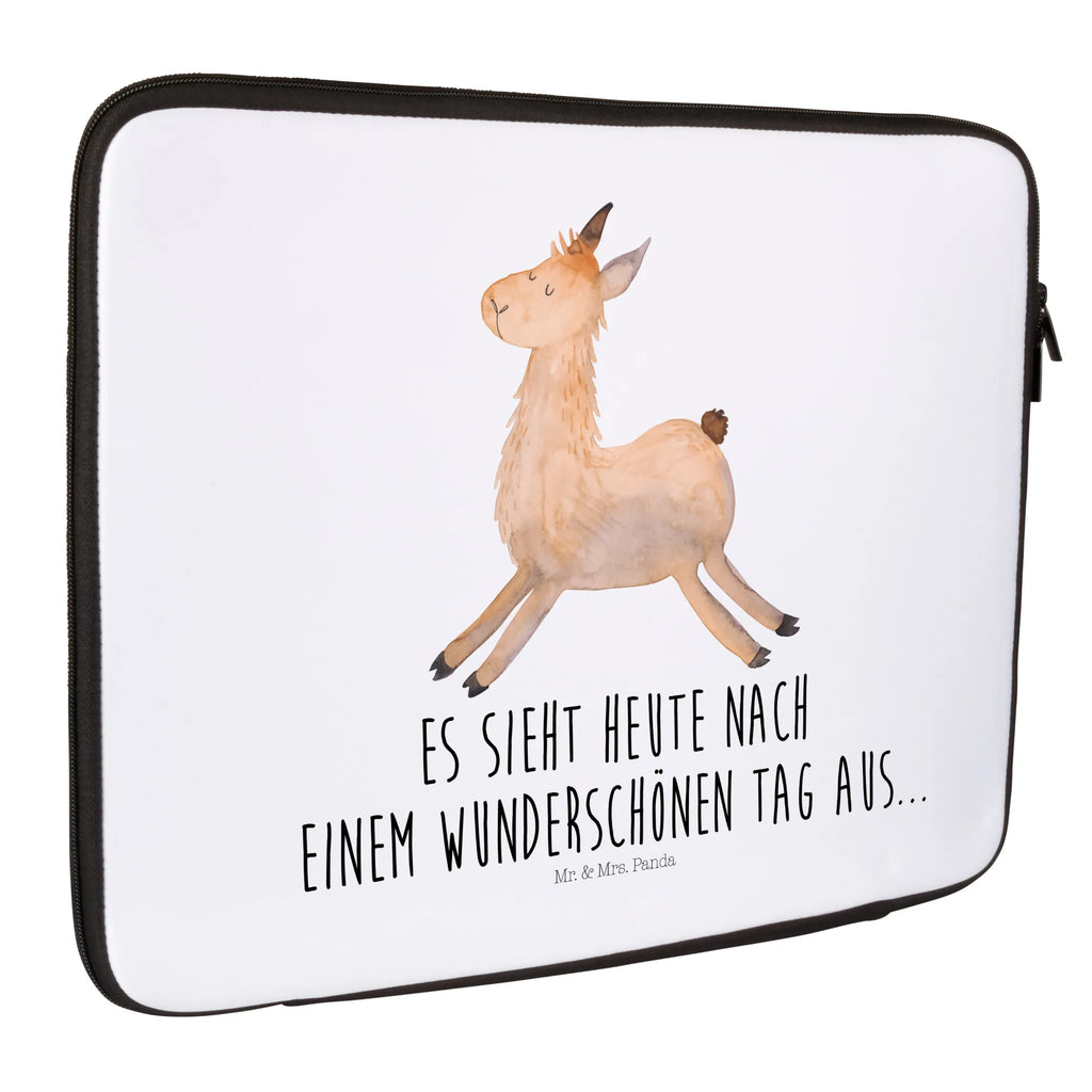 Notebook Tasche Lama springend Notebook Tasche, Laptop, Computertasche, Tasche, Notebook-Tasche, Notebook-Reisehülle, Notebook Schutz, Lama, Alpaka, Lamas, Lieblingstag, Happy day, fröhlich, Glück, Freundin, Liebeskummer, Neustart, guten Morgen, Start, Prüfung, Abitur