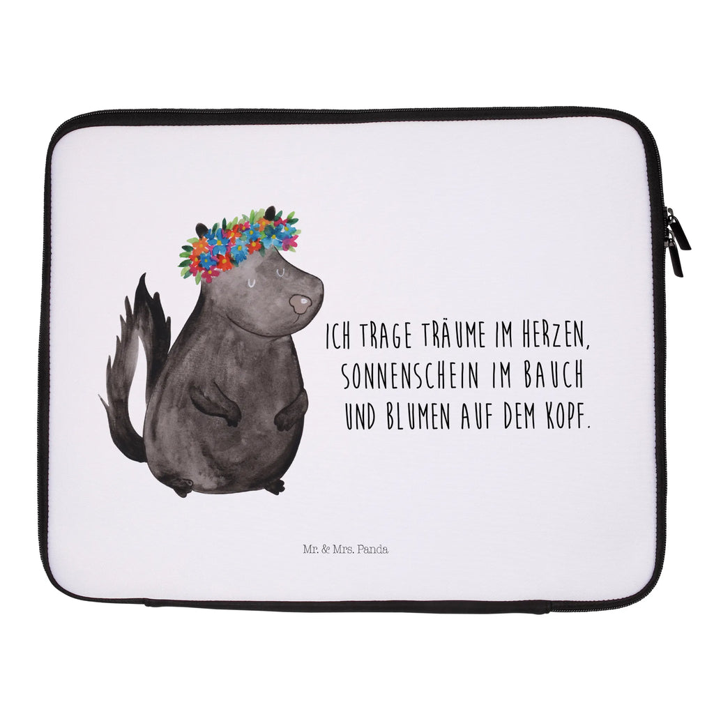 Notebook Tasche Stinktier Mädchen Notebook Tasche, Laptop, Computertasche, Tasche, Notebook-Tasche, Notebook-Reisehülle, Notebook Schutz, Stinktier, Skunk, Wildtier, Raubtier, Stinker, Stinki, Yoga, Namaste, Lebe, Liebe, Lache