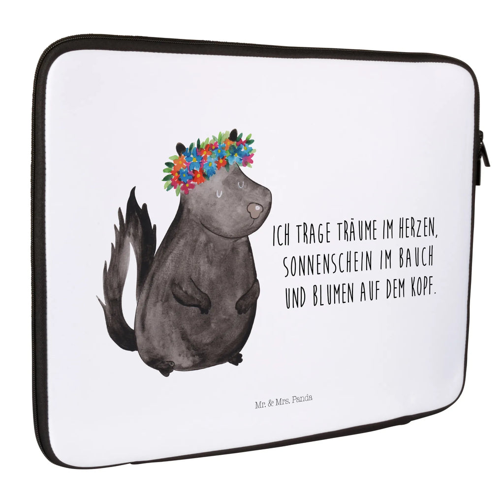 Notebook Tasche Stinktier Mädchen Notebook Tasche, Laptop, Computertasche, Tasche, Notebook-Tasche, Notebook-Reisehülle, Notebook Schutz, Stinktier, Skunk, Wildtier, Raubtier, Stinker, Stinki, Yoga, Namaste, Lebe, Liebe, Lache