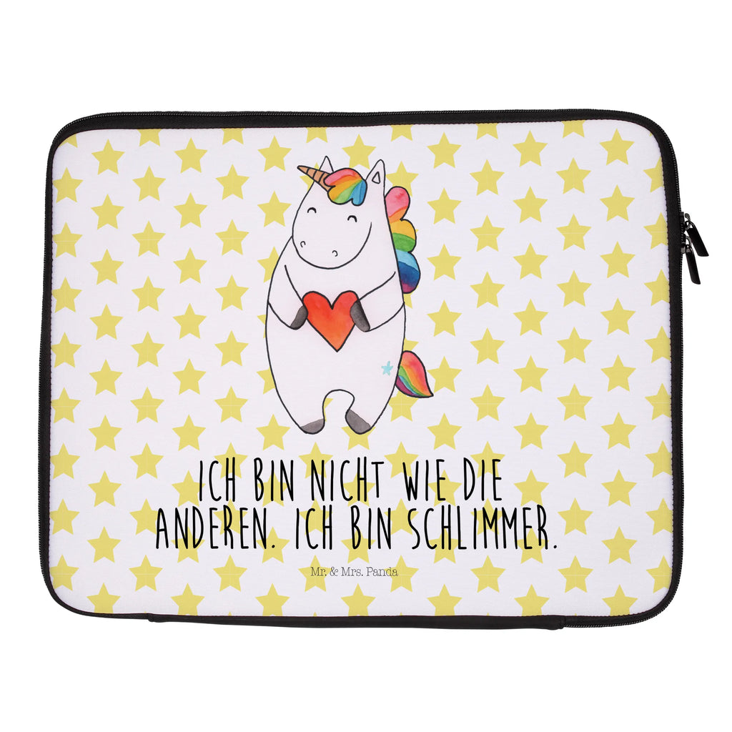 Notebook Tasche Einhorn Herz Notebook Tasche, Laptop, Computertasche, Tasche, Notebook-Tasche, Notebook-Reisehülle, Notebook Schutz, Einhorn, Einhörner, Einhorn Deko, Pegasus, Unicorn, Herz, schlimm, böse, witzig, lustig, Freundin, anders, bunt