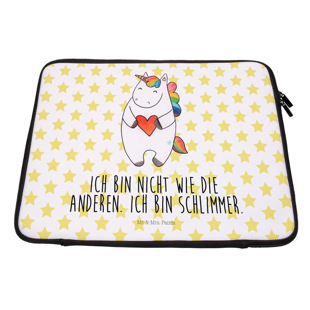 Notebook Tasche Einhorn Herz Notebook Tasche, Laptop, Computertasche, Tasche, Notebook-Tasche, Notebook-Reisehülle, Notebook Schutz, Einhorn, Einhörner, Einhorn Deko, Pegasus, Unicorn, Herz, schlimm, böse, witzig, lustig, Freundin, anders, bunt