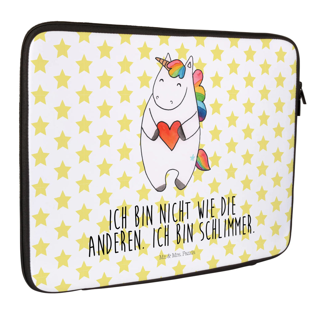 Notebook Tasche Einhorn Herz Notebook Tasche, Laptop, Computertasche, Tasche, Notebook-Tasche, Notebook-Reisehülle, Notebook Schutz, Einhorn, Einhörner, Einhorn Deko, Pegasus, Unicorn, Herz, schlimm, böse, witzig, lustig, Freundin, anders, bunt