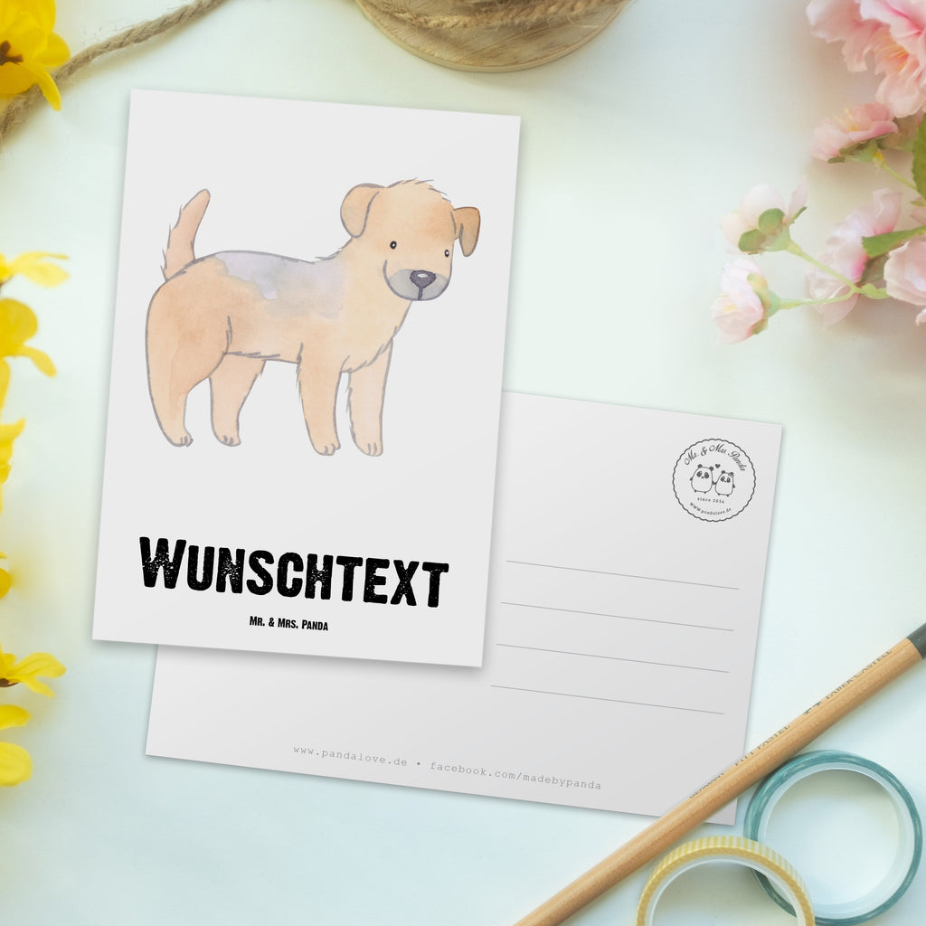 Personalisierte Postkarte Border Terrier Lebensretter Postkarte mit Namen, Postkarte bedrucken, Postkarte mit Wunschtext, Postkarte personalisierbar, Geschenkkarte mit Namen, Grußkarte mit Namen, Karte mit Namen, Einladung mit Namen, Ansichtskarte mit Namen, Geschenkkarte mit Wunschtext, Grußkarte mit Wunschtext, Karte mit Wunschtext, Einladung mit Wunschtext, Ansichtskarte mit Wunschtext, Hund, Hunderasse, Rassehund, Hundebesitzer, Geschenk, Tierfreund, Schenken, Welpe, Border Terrier