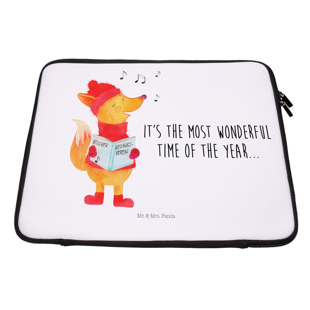 Notebook Tasche Fuchs Sänger Notebook Tasche, Laptop, Computertasche, Tasche, Notebook-Tasche, Notebook-Reisehülle, Notebook Schutz, Winter, Weihnachten, Weihnachtsdeko, Nikolaus, Advent, Heiligabend, Wintermotiv, Fuchs, Füchse, Sänger, Geschenk Sänger, Singen, Weihnachtslieder