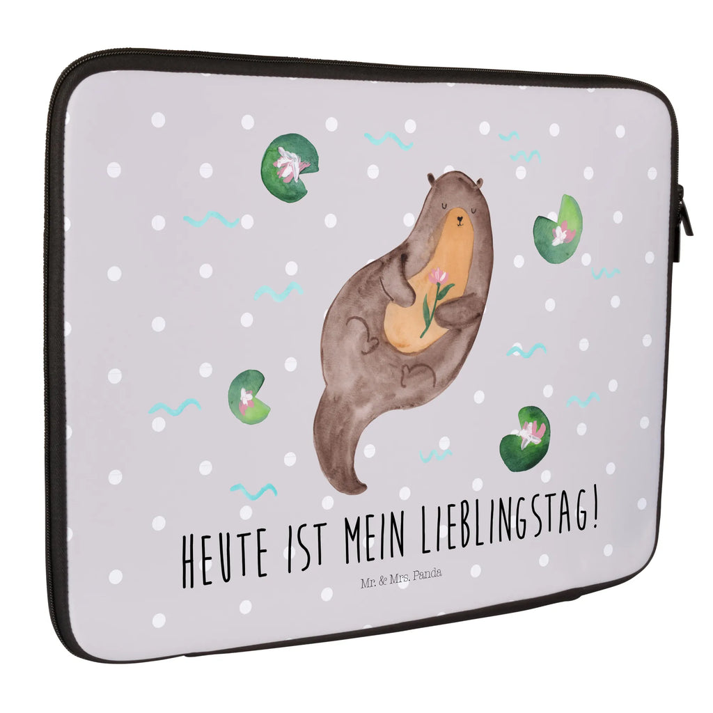 Notebook Tasche Otter Seerose Notebook Tasche, Laptop, Computertasche, Tasche, Notebook-Tasche, Notebook-Reisehülle, Notebook Schutz, Otter, Fischotter, Seeotter, Otter Seeotter See Otter