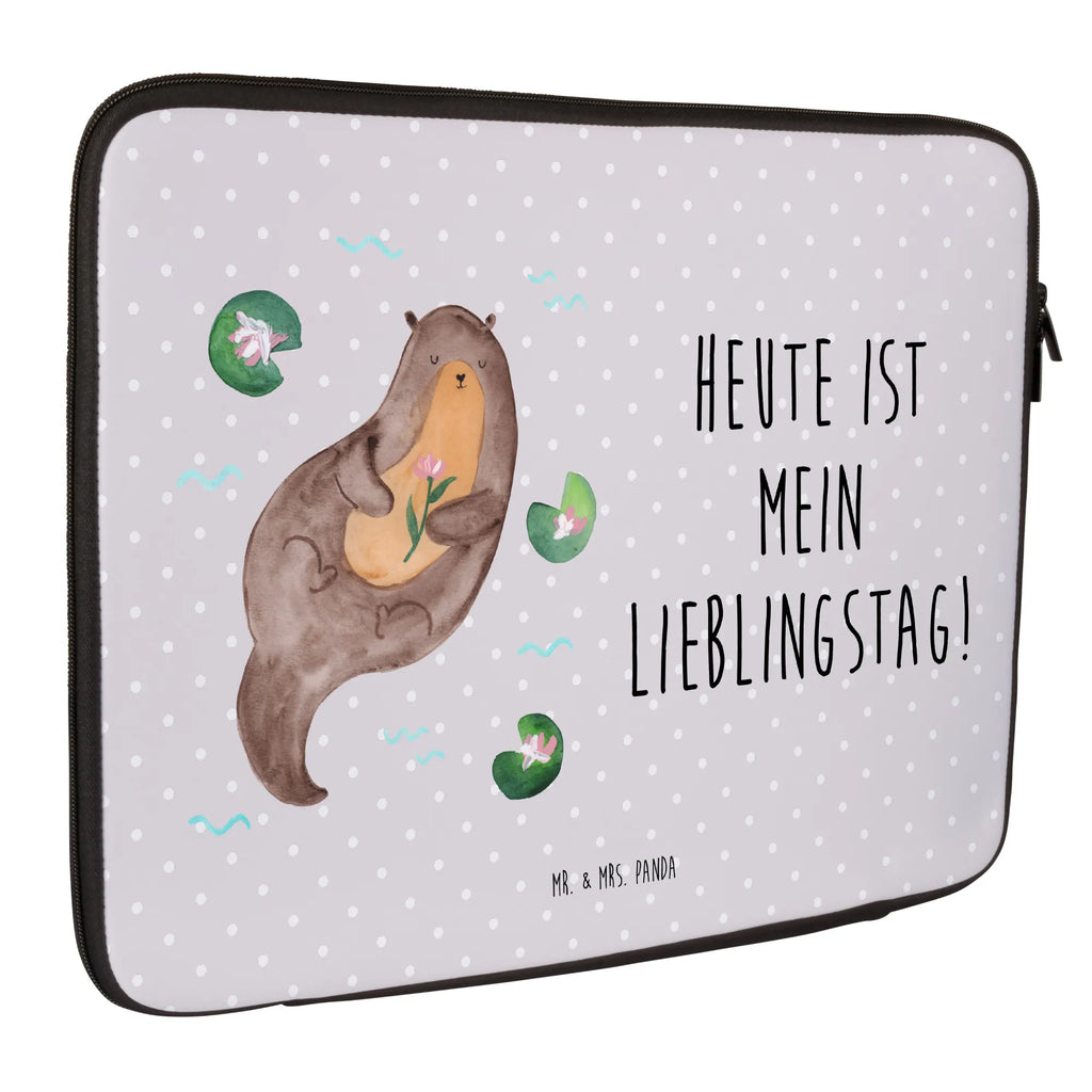 Notebook Tasche Otter Seerose Notebook Tasche, Laptop, Computertasche, Tasche, Notebook-Tasche, Notebook-Reisehülle, Notebook Schutz, Otter, Fischotter, Seeotter, Otter Seeotter See Otter