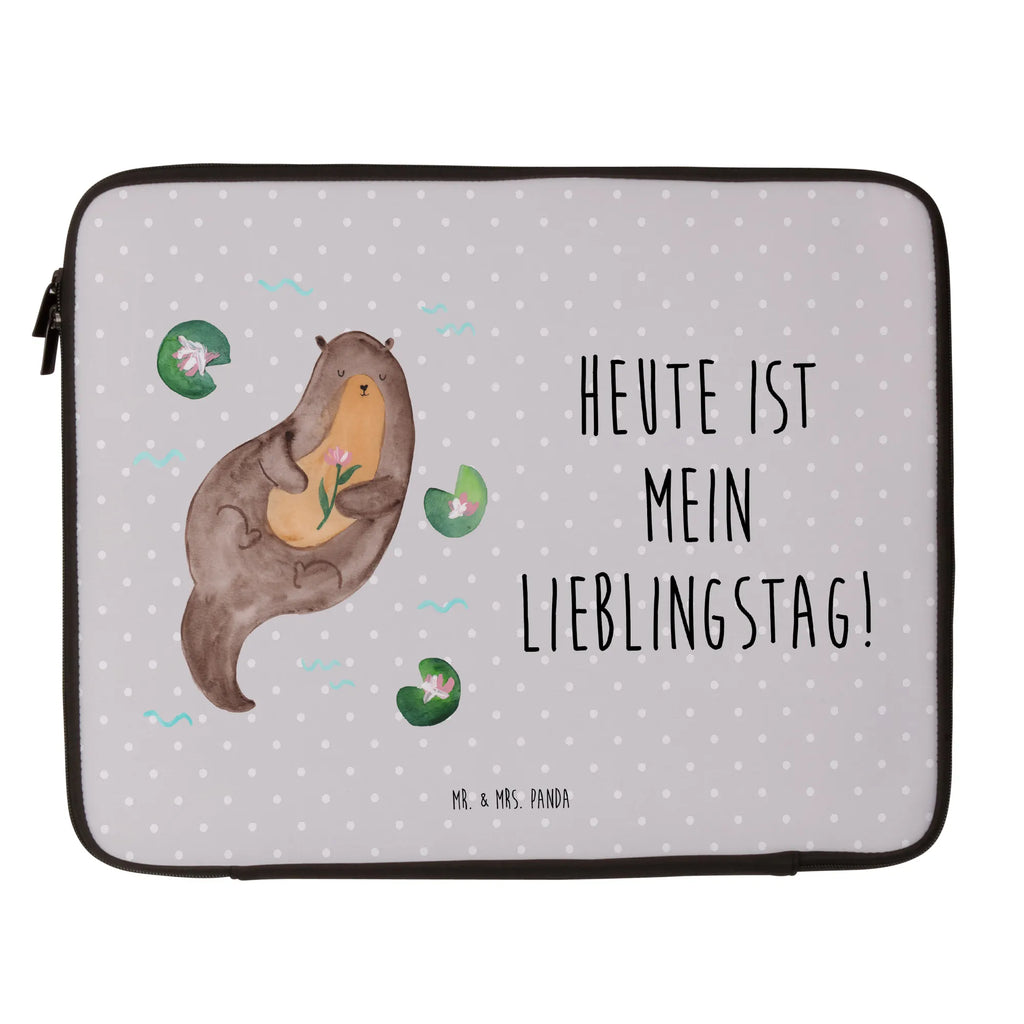 Notebook Tasche Otter Seerose Notebook Tasche, Laptop, Computertasche, Tasche, Notebook-Tasche, Notebook-Reisehülle, Notebook Schutz, Otter, Fischotter, Seeotter, Otter Seeotter See Otter