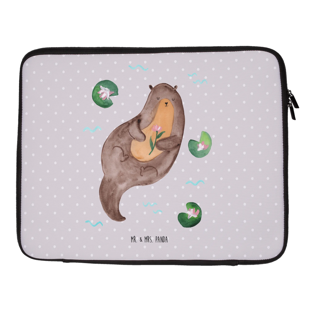 Notebook Tasche Otter Seerose Notebook Tasche, Laptop, Computertasche, Tasche, Notebook-Tasche, Notebook-Reisehülle, Notebook Schutz, Otter, Fischotter, Seeotter, Otter Seeotter See Otter