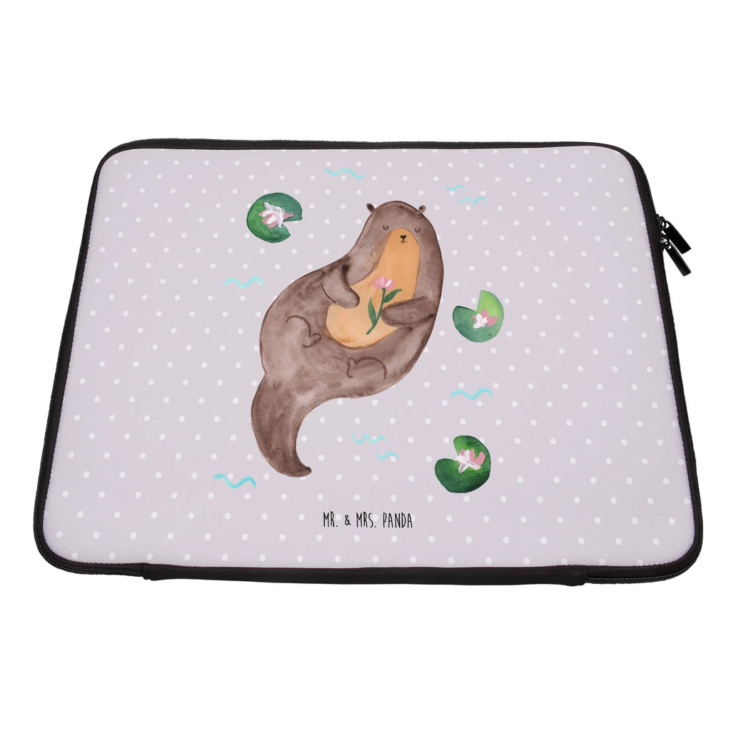 Notebook Tasche Otter Seerose Notebook Tasche, Laptop, Computertasche, Tasche, Notebook-Tasche, Notebook-Reisehülle, Notebook Schutz, Otter, Fischotter, Seeotter, Otter Seeotter See Otter