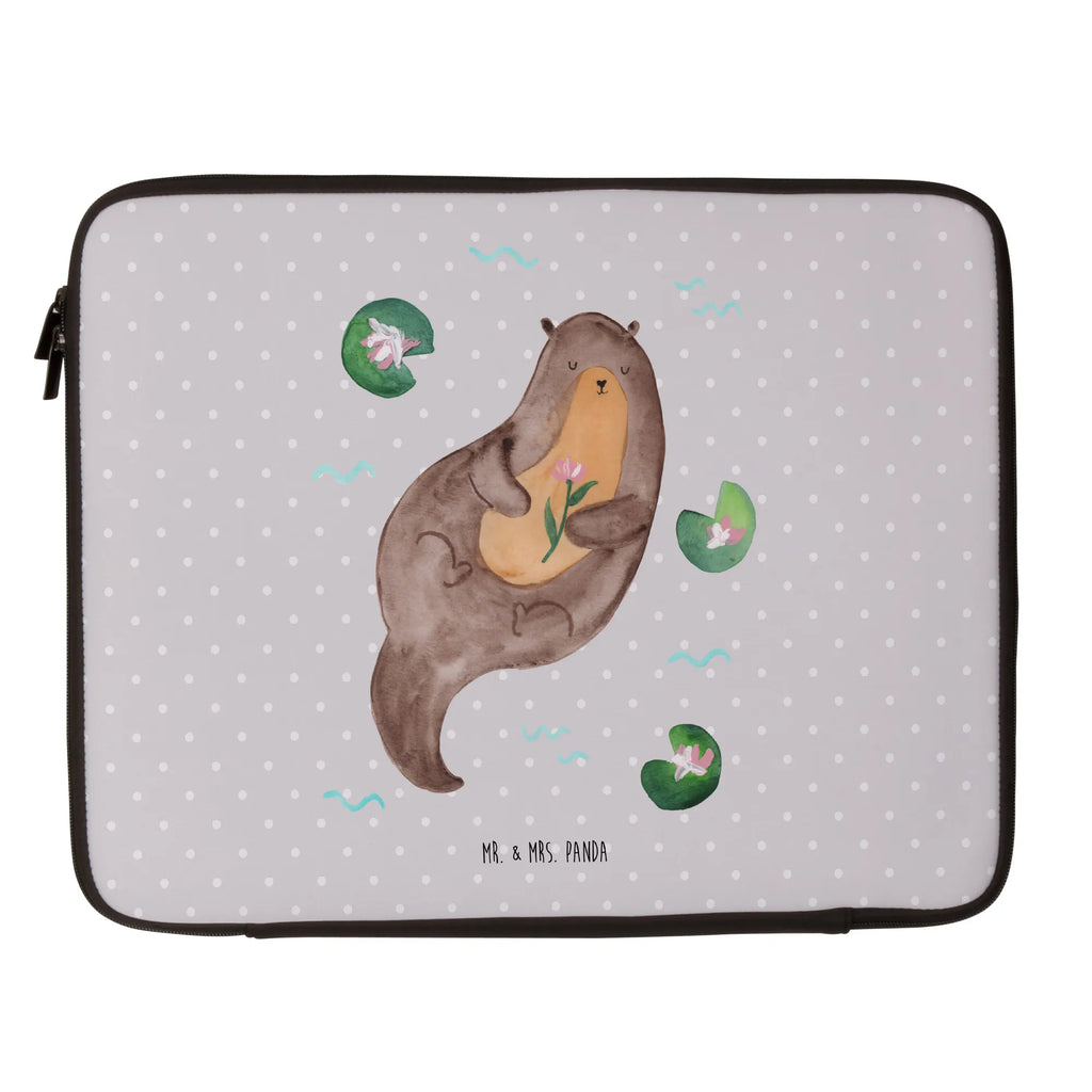 Notebook Tasche Otter Seerose Notebook Tasche, Laptop, Computertasche, Tasche, Notebook-Tasche, Notebook-Reisehülle, Notebook Schutz, Otter, Fischotter, Seeotter, Otter Seeotter See Otter