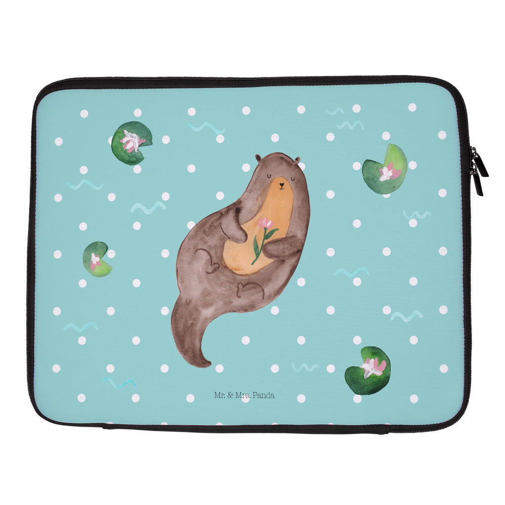 Notebook Tasche Otter Seerose Notebook Tasche, Laptop, Computertasche, Tasche, Notebook-Tasche, Notebook-Reisehülle, Notebook Schutz, Otter, Fischotter, Seeotter, Otter Seeotter See Otter