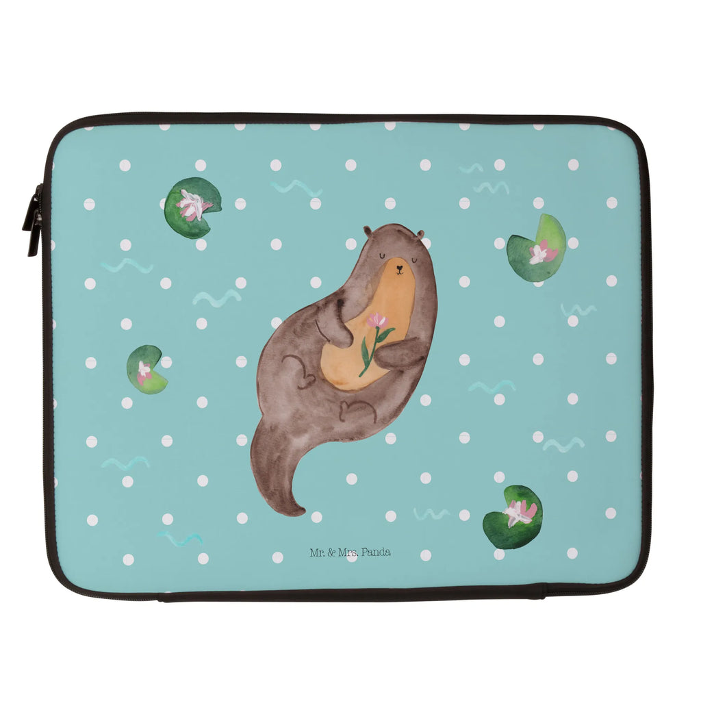 Notebook Tasche Otter Seerose Notebook Tasche, Laptop, Computertasche, Tasche, Notebook-Tasche, Notebook-Reisehülle, Notebook Schutz, Otter, Fischotter, Seeotter, Otter Seeotter See Otter