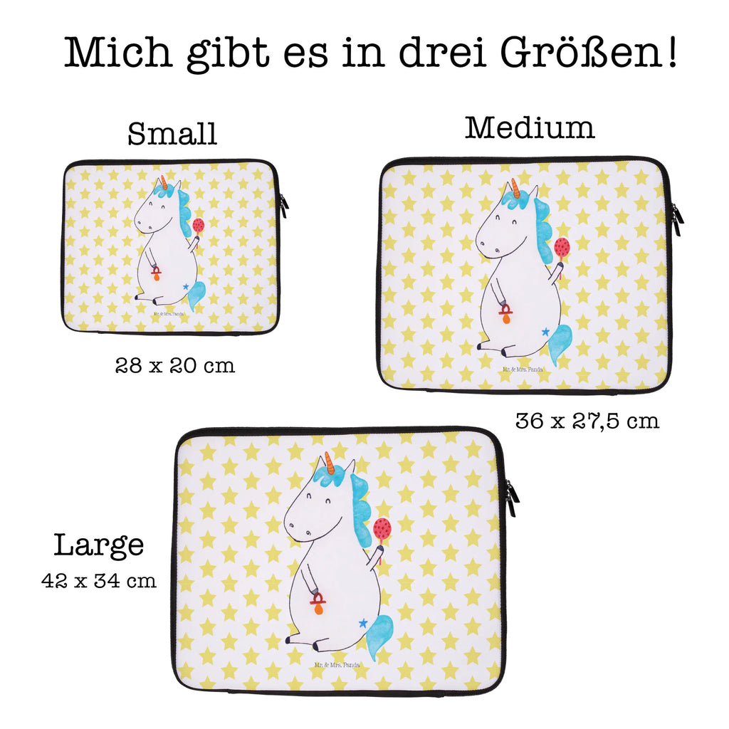 Notebook Tasche Einhorn Baby Notebook Tasche, Laptop, Computertasche, Tasche, Notebook-Tasche, Notebook-Reisehülle, Notebook Schutz, Einhorn, Einhörner, Einhorn Deko, Pegasus, Unicorn, Mutter, Geburt, Geburtstag, erstes Kind, Baby, Babyglück, Nachwuchs, Eltern, Party, Kind, Schnuller