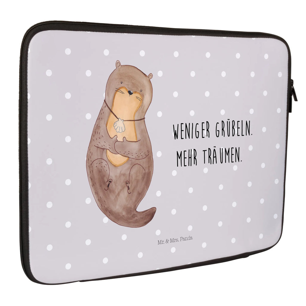 Notebook Tasche Otter Muschel Notebook Tasche, Laptop, Computertasche, Tasche, Notebook-Tasche, Notebook-Reisehülle, Notebook Schutz, Otter, Fischotter, Seeotter, Otterliebe, grübeln, träumen, Motivation, Tagträumen, Büro