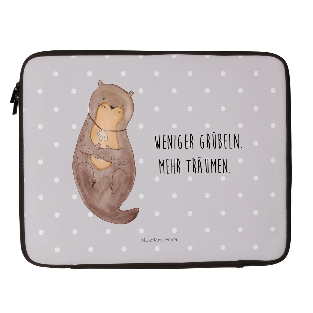 Notebook Tasche Otter Muschel Notebook Tasche, Laptop, Computertasche, Tasche, Notebook-Tasche, Notebook-Reisehülle, Notebook Schutz, Otter, Fischotter, Seeotter, Otterliebe, grübeln, träumen, Motivation, Tagträumen, Büro