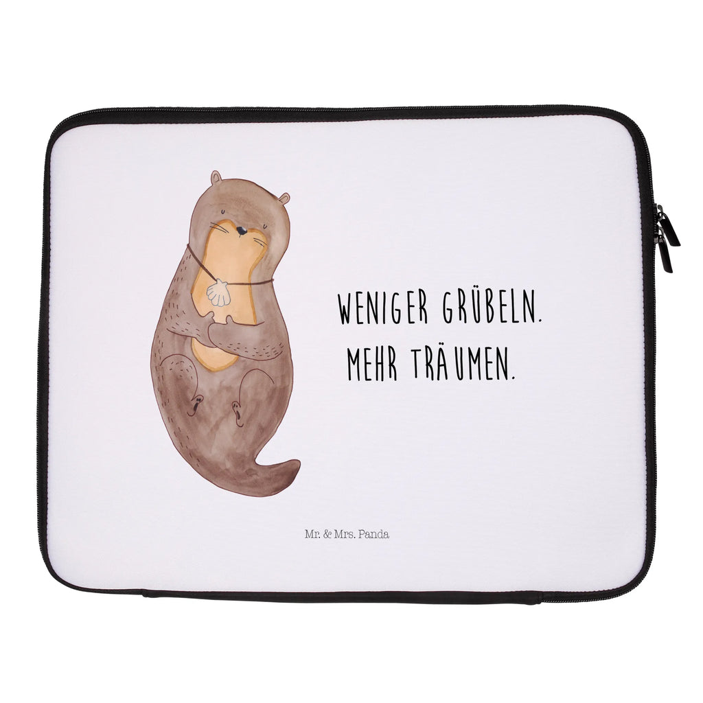 Notebook Tasche Otter Muschel Notebook Tasche, Laptop, Computertasche, Tasche, Notebook-Tasche, Notebook-Reisehülle, Notebook Schutz, Otter, Fischotter, Seeotter, Otterliebe, grübeln, träumen, Motivation, Tagträumen, Büro