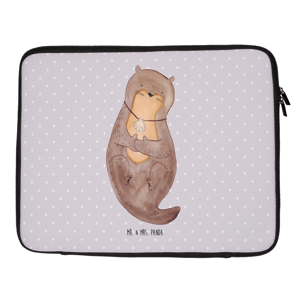 Notebook Tasche Otter Muschel Notebook Tasche, Laptop, Computertasche, Tasche, Notebook-Tasche, Notebook-Reisehülle, Notebook Schutz, Otter, Fischotter, Seeotter, Otterliebe, grübeln, träumen, Motivation, Tagträumen, Büro