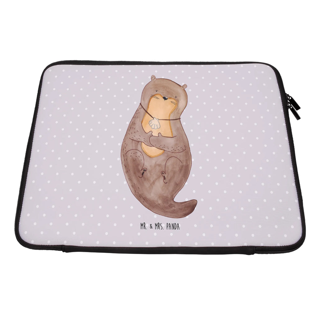 Notebook Tasche Otter Muschel Notebook Tasche, Laptop, Computertasche, Tasche, Notebook-Tasche, Notebook-Reisehülle, Notebook Schutz, Otter, Fischotter, Seeotter, Otterliebe, grübeln, träumen, Motivation, Tagträumen, Büro