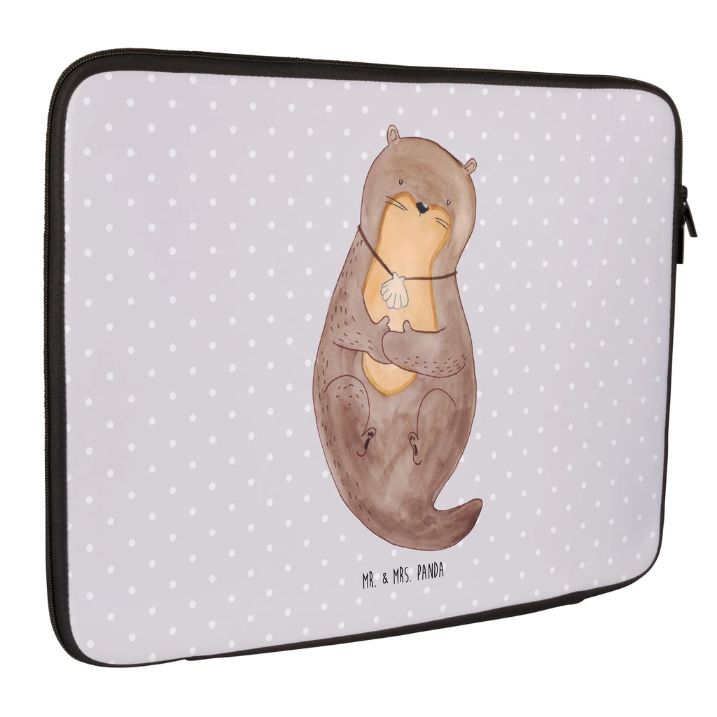 Notebook Tasche Otter Muschel Notebook Tasche, Laptop, Computertasche, Tasche, Notebook-Tasche, Notebook-Reisehülle, Notebook Schutz, Otter, Fischotter, Seeotter, Otterliebe, grübeln, träumen, Motivation, Tagträumen, Büro