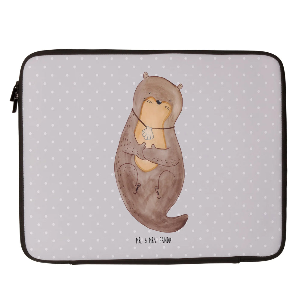 Notebook Tasche Otter Muschel Notebook Tasche, Laptop, Computertasche, Tasche, Notebook-Tasche, Notebook-Reisehülle, Notebook Schutz, Otter, Fischotter, Seeotter, Otterliebe, grübeln, träumen, Motivation, Tagträumen, Büro