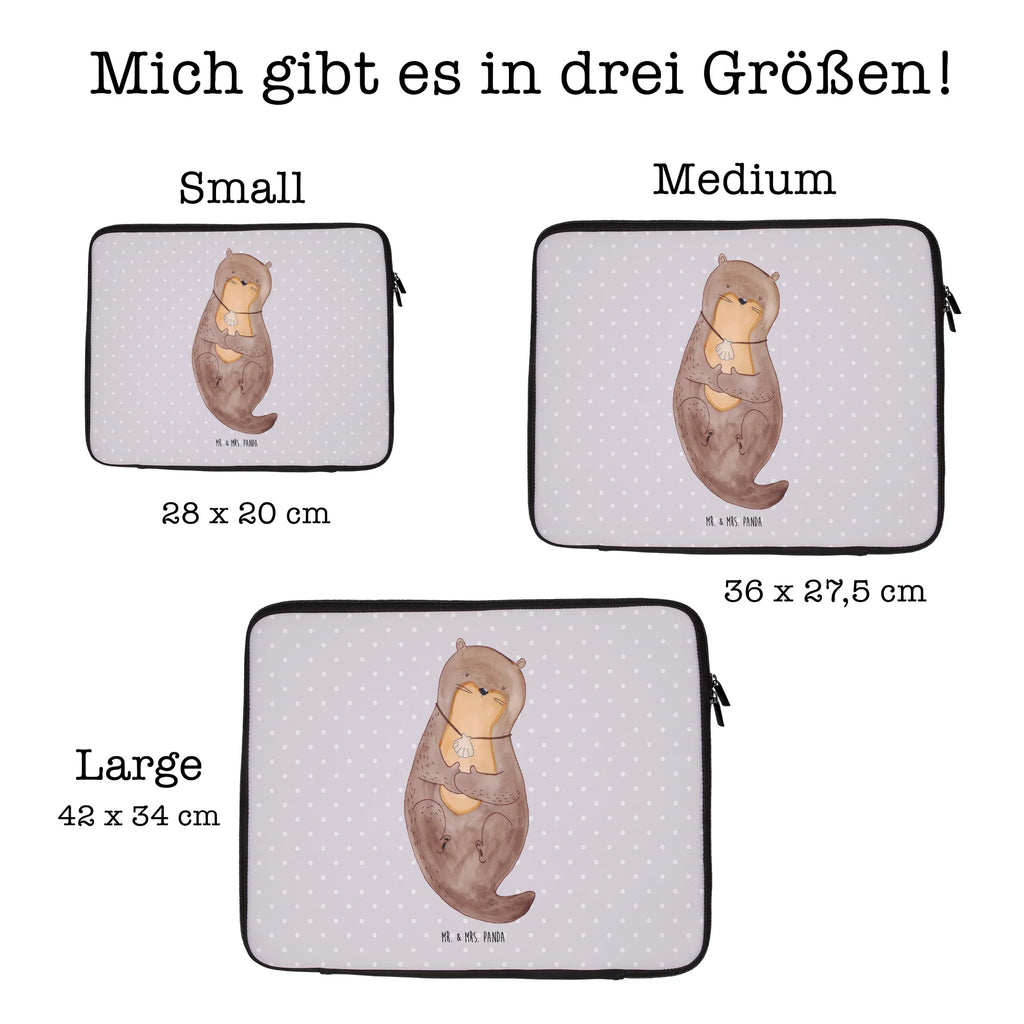 Notebook Tasche Otter Muschel Notebook Tasche, Laptop, Computertasche, Tasche, Notebook-Tasche, Notebook-Reisehülle, Notebook Schutz, Otter, Fischotter, Seeotter, Otterliebe, grübeln, träumen, Motivation, Tagträumen, Büro