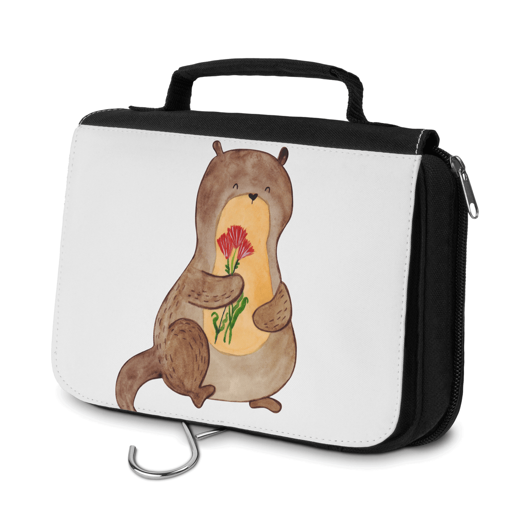 Kulturbeutel Otter Blumenstrauß Kulturbeutel, Zum Aufhängen, Waschtasche, Kosmetiktasche, Damen, Herren, Aufbewahrungstasche, Schminktasche, Kosmetikbeutel, Organizer, Kulturtasche, Schminkutensil, Otter, Fischotter, Seeotter, Otter Seeotter See Otter