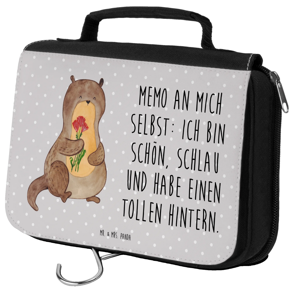 Kulturbeutel Otter Blumenstrauß Kulturbeutel, Zum Aufhängen, Waschtasche, Kosmetiktasche, Damen, Herren, Aufbewahrungstasche, Schminktasche, Kosmetikbeutel, Organizer, Kulturtasche, Schminkutensil, Otter, Fischotter, Seeotter, Otter Seeotter See Otter