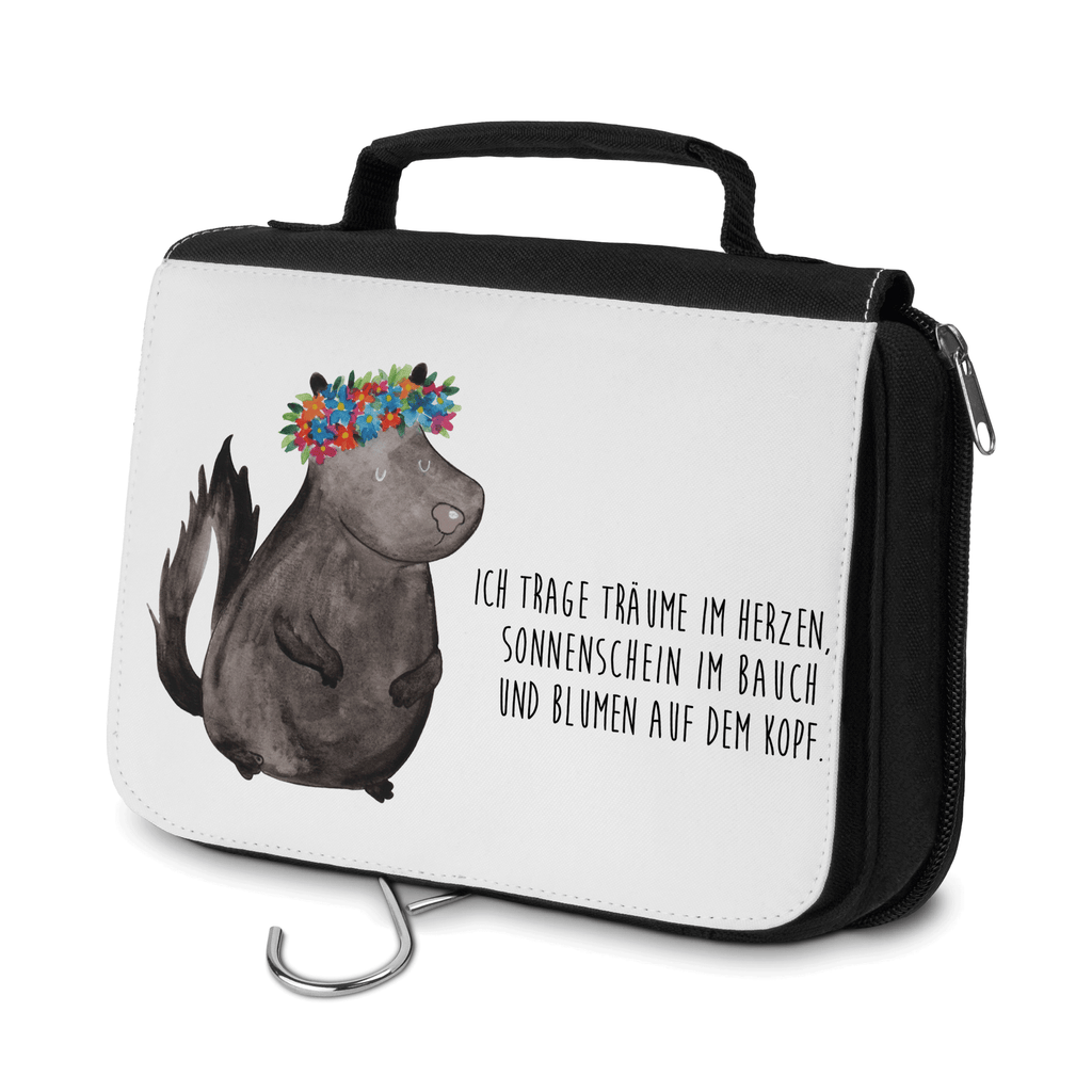 Kulturbeutel Stinktier Mädchen Kulturbeutel, Zum Aufhängen, Waschtasche, Kosmetiktasche, Damen, Herren, Aufbewahrungstasche, Schminktasche, Kosmetikbeutel, Organizer, Kulturtasche, Schminkutensil, Stinktier, Skunk, Wildtier, Raubtier, Stinker, Stinki, Yoga, Namaste, Lebe, Liebe, Lache