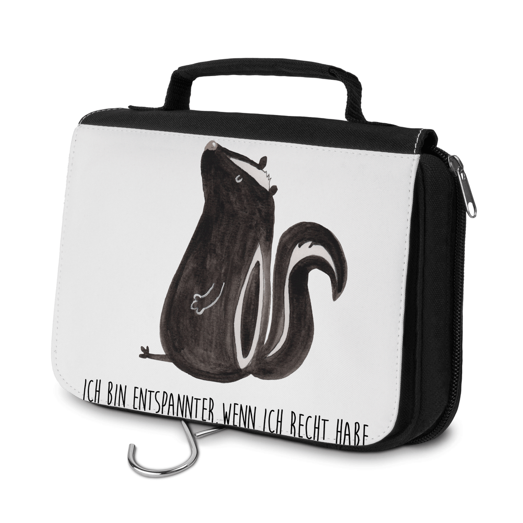 Kulturbeutel Stinktier Sitzen Kulturbeutel, Zum Aufhängen, Waschtasche, Kosmetiktasche, Damen, Herren, Aufbewahrungstasche, Schminktasche, Kosmetikbeutel, Organizer, Kulturtasche, Schminkutensil, Stinktier, Skunk, Wildtier, Raubtier, Stinker, Stinki, Spruch, Büro, Recht, Besserwisser