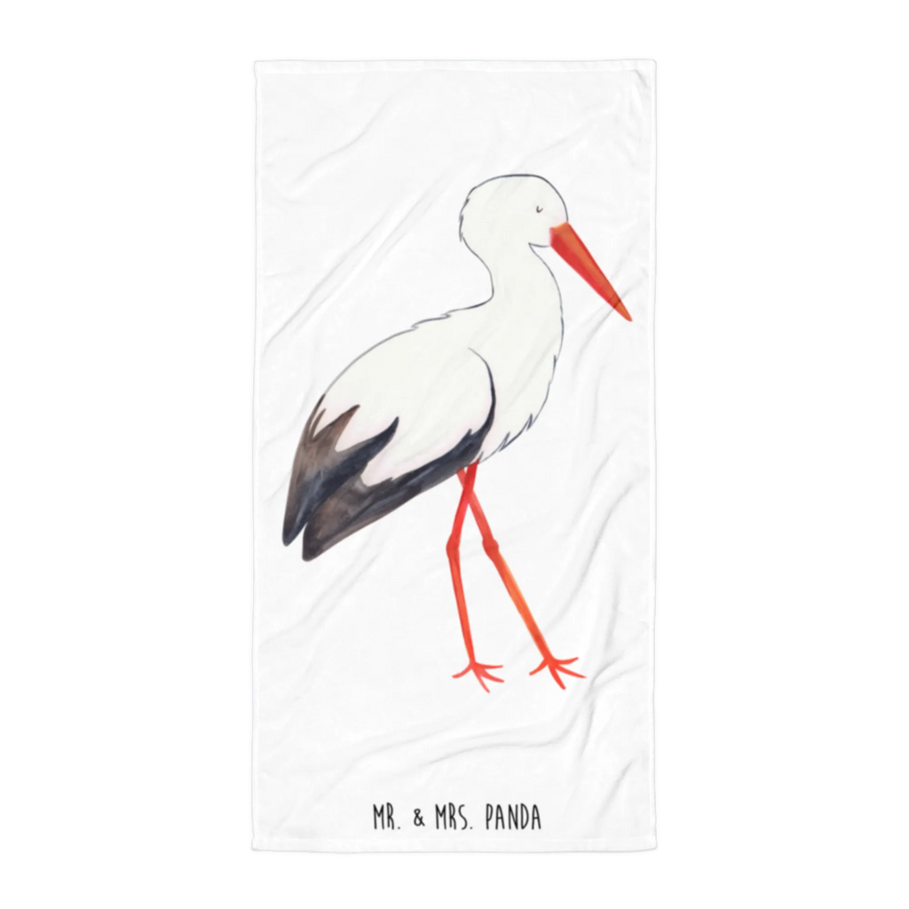 XL Badehandtuch Storch Handtuch, Badetuch, Duschtuch, Strandtuch, Saunatuch, Tiermotive, Gute Laune, lustige Sprüche, Tiere, Storch, Störche, Schwangerschaft, Geburt, Mutter, Mütter, Mutter werden, Schwanger, Babybauch, Baby