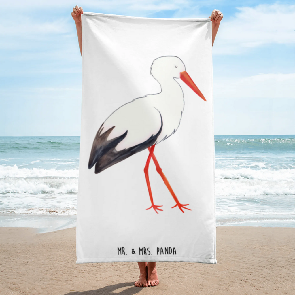 XL Badehandtuch Storch Handtuch, Badetuch, Duschtuch, Strandtuch, Saunatuch, Tiermotive, Gute Laune, lustige Sprüche, Tiere, Storch, Störche, Schwangerschaft, Geburt, Mutter, Mütter, Mutter werden, Schwanger, Babybauch, Baby