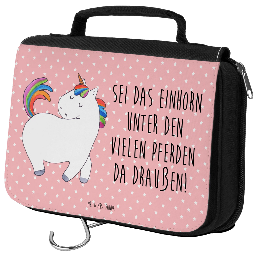 Kulturbeutel Einhorn Stolzieren Kulturbeutel, Zum Aufhängen, Waschtasche, Kosmetiktasche, Damen, Herren, Aufbewahrungstasche, Schminktasche, Kosmetikbeutel, Organizer, Kulturtasche, Schminkutensil, Einhorn, Einhörner, Einhorn Deko, Unicorn, stolz, anders, bunt, Pferd, Reiter, Reiten, Freundin, Geschenk