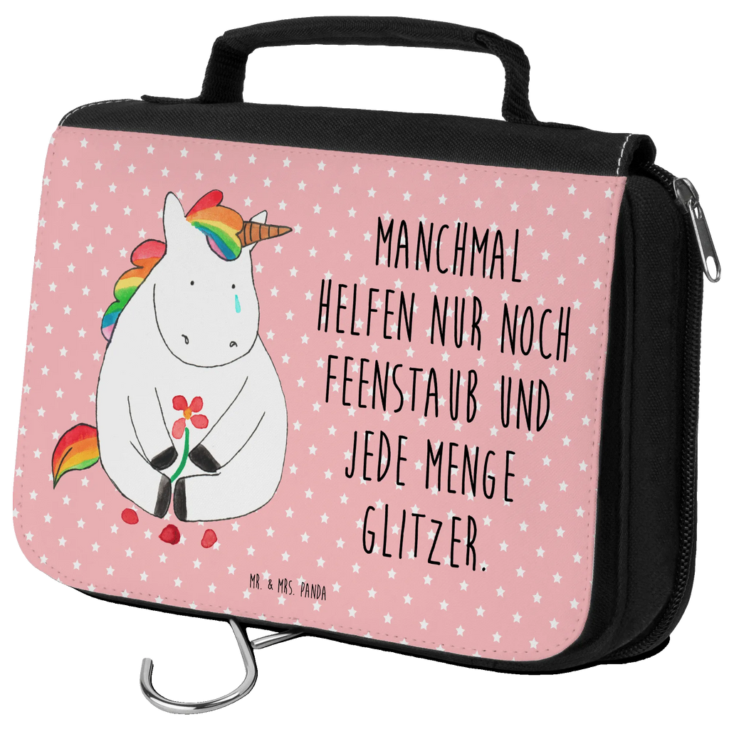 Kulturbeutel Einhorn Traurig Kulturbeutel, Zum Aufhängen, Waschtasche, Kosmetiktasche, Damen, Herren, Aufbewahrungstasche, Schminktasche, Kosmetikbeutel, Organizer, Kulturtasche, Schminkutensil, Einhorn, Einhörner, Einhorn Deko, Unicorn, Glitzer, Trösten. Freundschaft, Freunde, Liebe, Trauer, Grußkarte, Blume