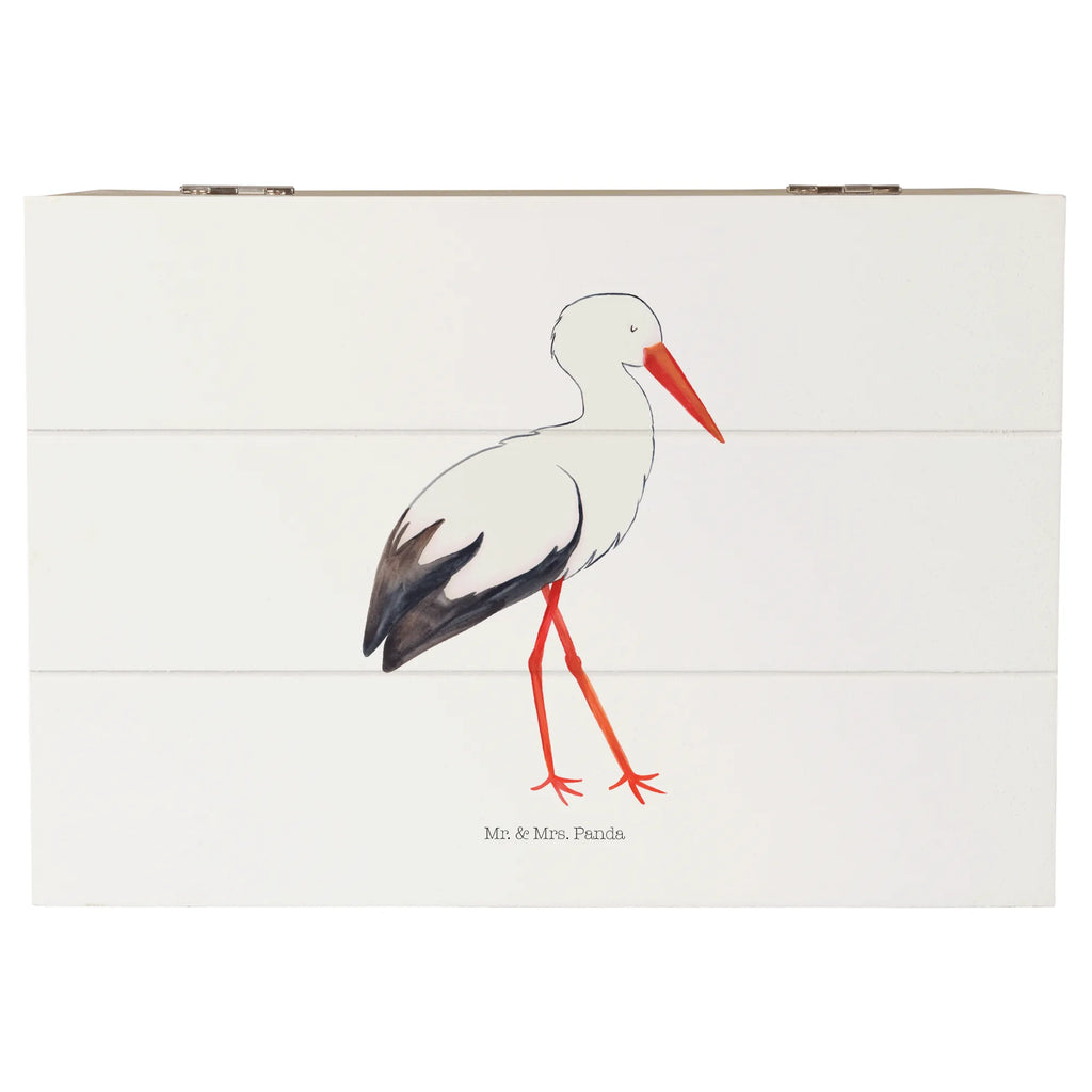 Holzkiste Storch Holzkiste, Kiste, Schatzkiste, Truhe, Schatulle, XXL, Erinnerungsbox, Erinnerungskiste, Dekokiste, Aufbewahrungsbox, Geschenkbox, Geschenkdose, Tiermotive, Gute Laune, lustige Sprüche, Tiere, Storch, Störche, Schwangerschaft, Geburt, Mutter, Mütter, Mutter werden, Schwanger, Babybauch, Baby