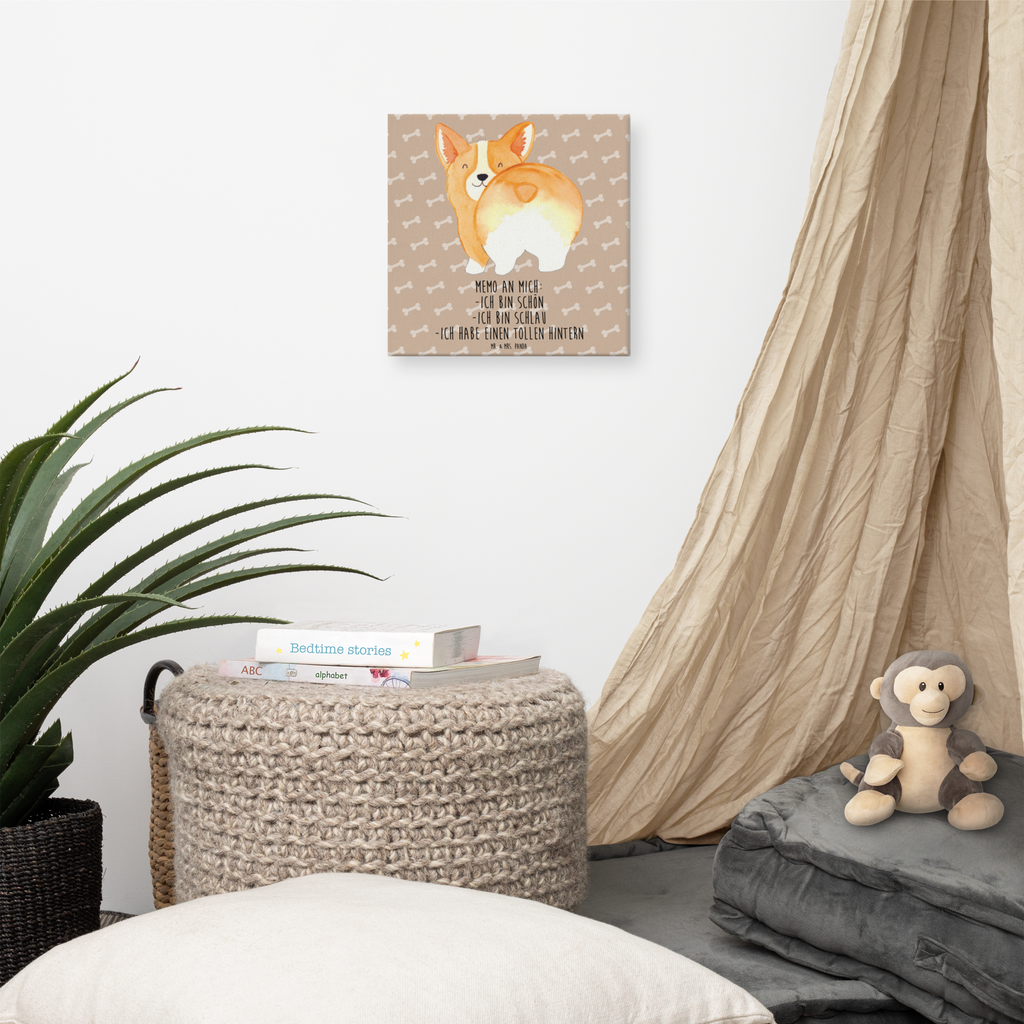 Leinwand Bild Corgi Po Leinwand, Bild, Kunstdruck, Wanddeko, Dekoration, Hund, Hundemotiv, Haustier, Hunderasse, Tierliebhaber, Hundebesitzer, Sprüche, Corgie, Hundeliebe, Motivation, Selbstliebe, Spruch