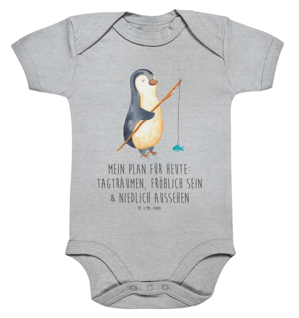 Organic Baby Body Pinguin Angler Babykleidung, Babystrampler, Strampler, Wickelbody, Baby Erstausstattung, Junge, Mädchen, Pinguin, Pinguine, Angeln, Angler, Tagträume, Hobby, Plan, Planer, Tagesplan, Neustart, Motivation, Geschenk, Freundinnen, Geschenkidee, Urlaub, Wochenende