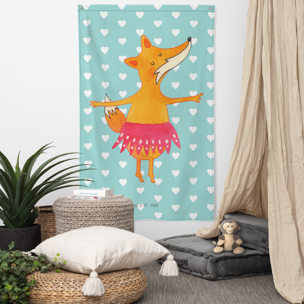 Wandteppich Fuchs Ballerina Wandbehang, Dekoration, Boho, Wandteppich, Wandtuch, Wanddeko, Tapisserie, Tapestry, Wandbild, Textil-Kunst, Schmuck-Wandbehang, Wand Deko, Kinderzimmer, Kinderzimmer Wand, Kinderzimmer Deko, Kinderzimmer Wanddeko, Fuchs, Fuchs Spruch, Füchse, Füchsin, Ballerina, Ballett, Tänzerin, Tanzen, Party, Einladung, Geburtstag